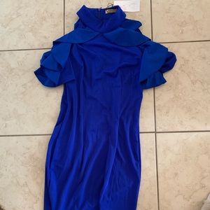 Cocktail Dress - high neck ruffle